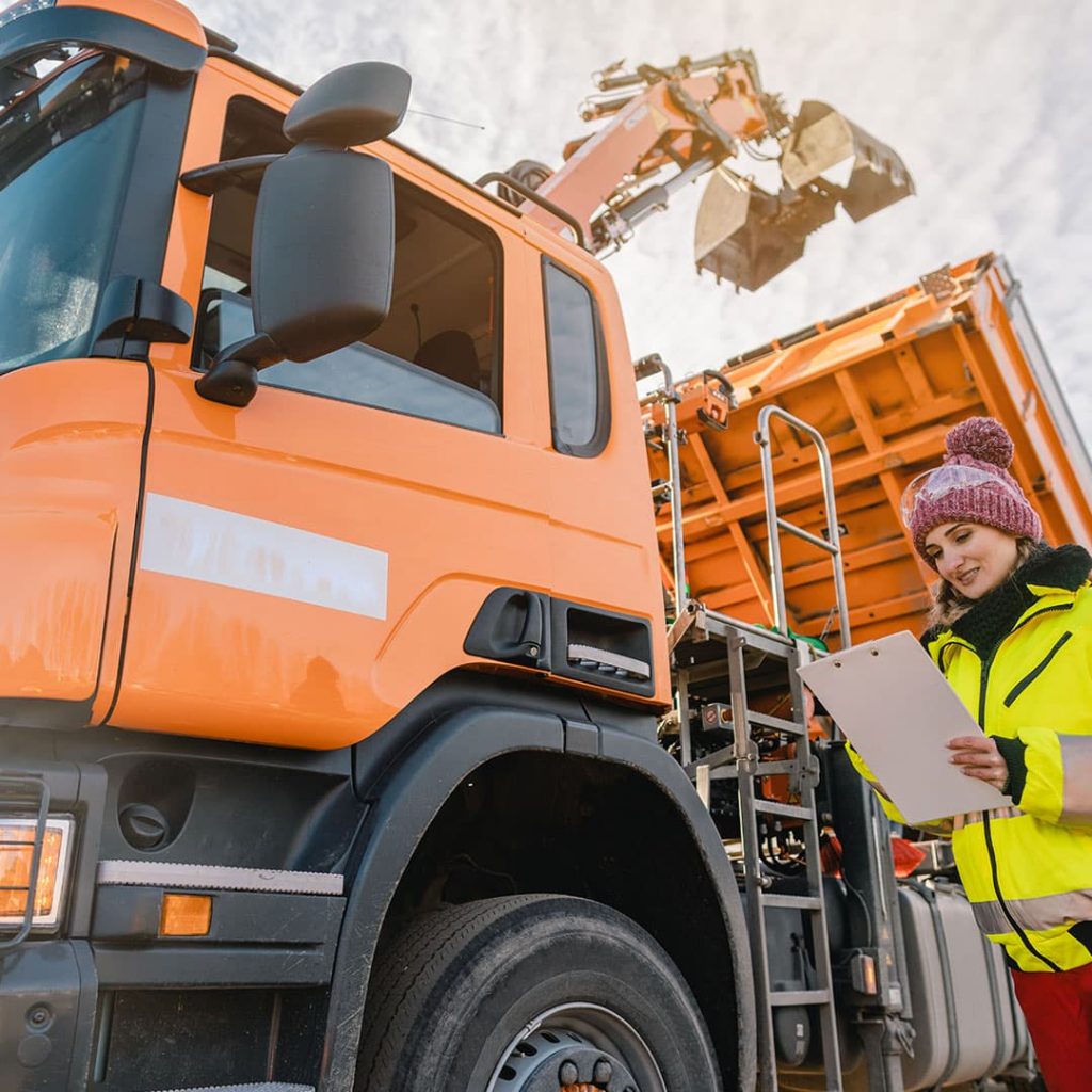 Ausladen nach Zufuhr von Frischkompost
